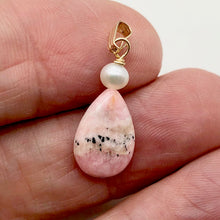 Load image into Gallery viewer, Rhodochrosite and Pearl 14K Gold Filled Pendant | 1 1/8 Inch Long | - PremiumBead Alternate Image 4