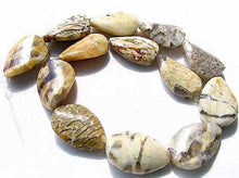 Load image into Gallery viewer, 3 Wild Cat Feldspar Carved Teardrop Twist Pendant Beads 008904 - PremiumBead Primary Image 1