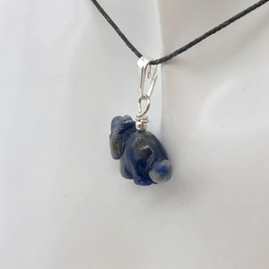 Sodalite Triceratops Dinosaur with Sterling Silver Pendant 509303SDS | 22x12x7.5mm (Triceratops), 5.5mm (Bail Opening), 7/8" (Long) | Blue - PremiumBead Alternate Image 8