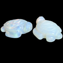 Load image into Gallery viewer, 2 Carved Clear Opaline Sea Turtle Beads | 21.5x18x8mm | Milky opaline flash