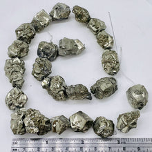 Load image into Gallery viewer, Pyrite Crystals Nugget Strand | 21x18x12 to 14x14x14mm | Silver Gold | 25 Beads|