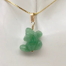 Load image into Gallery viewer, Aventurine Frog Pendant Necklace | Semi Precious Stone Jewelry | 14k Pendant - PremiumBead Alternate Image 9
