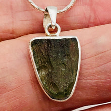Load image into Gallery viewer, Moldavite Sterling Silver Drop | 1 1/8" Long | Green | 1 Pendant |