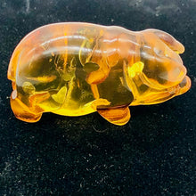Load image into Gallery viewer, Amber carved Pig Talisman Worry-Stone | 39x25x7 mm | Orange | 1 Figurine |