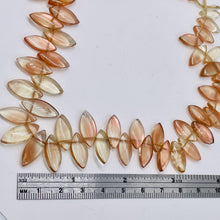 Load image into Gallery viewer, Oregon Sunstone Fancy Marquise Bead Strand | 19x8x4 to 13x5x3 mm | Orange | 60 |