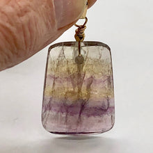 Load image into Gallery viewer, Fluorite 14K Gold Filled Wire Wrap Trapezoid Pendant | 2" Long | Purple, Clear |