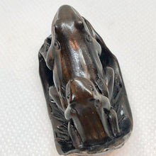 Load image into Gallery viewer, Carved Frogs On A Lily Pad Teak Ojime/Netsuke Bead - PremiumBead Alternate Image 5