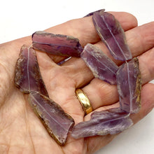 Load image into Gallery viewer, Amethyst Flat Irregular Rectangle Bead Strand | 43x18 to 35x18x3mm | 11 Beads |