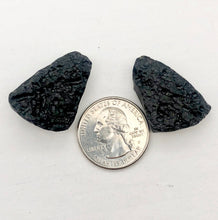 Load image into Gallery viewer, 2 Unique Pendant Size Black Meteor Fragments 13 grams | 28x20x8 to 29x21x8mm | - PremiumBead Alternate Image 3
