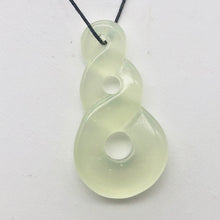 Load image into Gallery viewer, Carved Translucent Serpentine Infinity Pendant with Simple Black Cord 10821C - PremiumBead Alternate Image 3