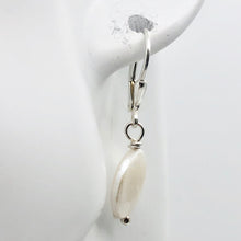 Load image into Gallery viewer, Stunning Creamy Coin Fresh Water Pearl Drop Earrings in Sterling Silver| 1 3/4"| - PremiumBead Alternate Image 7