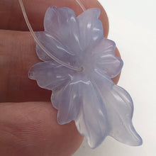 Load image into Gallery viewer, 16.9cts Exquisitely Hand Carved Blue Chalcedony Flower Pendant Bead - PremiumBead Alternate Image 3