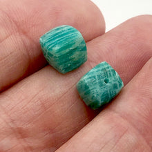 Load image into Gallery viewer, Amazonite Stone Cube | 8x8mm | Blue White | 2 Bead(s)