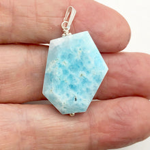 Load image into Gallery viewer, Hemimorphite Sterling Silver Carved Pendant | 1 1/4" Long | Blue | 1 Pendant |