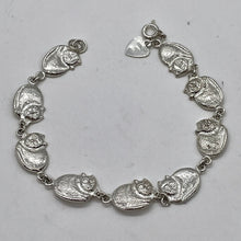 Load image into Gallery viewer, Comfort Kitty Cat 11 Gram Sterling Silver Linked Bracelet | 7Inch |