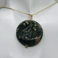 Load image into Gallery viewer, Ocean Jasper with Druzy Pocket 14K Gold Filled Pendant | 1 3/4" Long | Green |