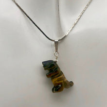 Load image into Gallery viewer, Tigereye Tyrannosaurus Rex Dinosaur Pendant Necklace|Sterling Silver Jewelry - PremiumBead Alternate Image 4