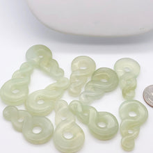 Load image into Gallery viewer, Carved Serpentine Infinity Pendant with Simple Black Cord 10821N - PremiumBead Alternate Image 4