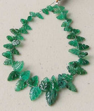 Load image into Gallery viewer, 23cts! Natural Emerald Carved Leaf Bead 6 inchStrand 109725 - PremiumBead Primary Image 1