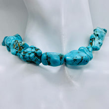 Load image into Gallery viewer, Turquoise Howlite Nugget Bead Strand 110171B
