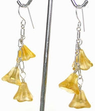 Load image into Gallery viewer, Hand Carved Citrine Bell Flower Sterling Silver Earrings 309242CTS - PremiumBead Primary Image 1