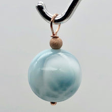 Load image into Gallery viewer, Larimar 14K Rose Gold Filled Round | 1" Long | Blue | 1 Pendant