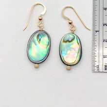 Load image into Gallery viewer, Abalone 14K Gold Filled Drop Earrings | 1 1/4" Long | Blue | 1 Pair Earrings |