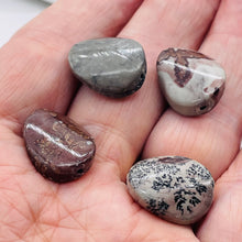 Load image into Gallery viewer, 4 Red Flower Apache Jasper Twist Oval Focal Beads 8900