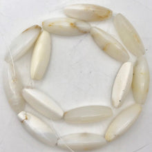 Load image into Gallery viewer, Pristine White Dendritic 28x10x10mm Opal Triangle cut Bead Strand - PremiumBead Primary Image 1