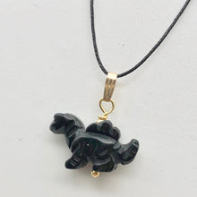 Load image into Gallery viewer, Obsidian Dinosaur Pendant Stegosaurus and 14Kgf Pendant 509258OBG - PremiumBead Alternate Image 2