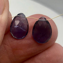 Load image into Gallery viewer, Pair 2.8cts Each Indigo Iolite Faceted Teardrop Beads | 11x8mm | 5.6tcw |