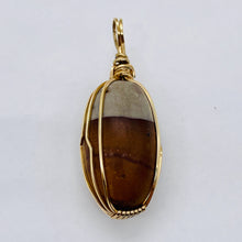 Load image into Gallery viewer, Jasper 14KGF Wire Wrap Oval | 1 3/4" Long | Tan Gray | 1 Pendant