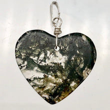 Load image into Gallery viewer, Limbcast Agate Agate Valentine Heart Silver Pendant | 30x26x2mm | Moss Green | - PremiumBead Primary Image 1
