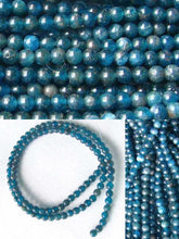 Load image into Gallery viewer, 17 Blue Apatite 4mm Round Beads 008889A - PremiumBead Primary Image 1
