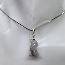 Load image into Gallery viewer, Amethyst Penguin Pendant Necklace | Semi Precious Stone Jewelry | Silver Pendant