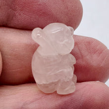 Load image into Gallery viewer, Adorable 2 Carved Rose Quartz Monkey Beads | 20.5x12x11mm | Pink
