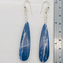 Load image into Gallery viewer, Sodalite Sterling Silver Teardrop | 3" Long | Blue/White | 1 Pair Earrings |