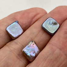 Load image into Gallery viewer, 3 Platinum Diamond Fresh Water Coin Pearls 3912