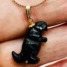 Load image into Gallery viewer, Blue Goldstone T- Rex Pendant Necklace | Semi Precious Stone Jewelry | 14kgf |