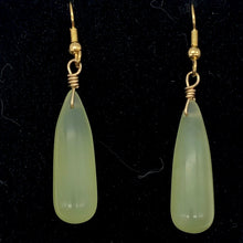 Load image into Gallery viewer, Serpentine, Smooth Briolette Mint Green 14K Gold Filled pendant! | 28x9mm |