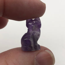 Load image into Gallery viewer, Adorable! 2 Amethyst Sitting Carved Cat Beads | 21x12x8mm | Purple - PremiumBead Alternate Image 2