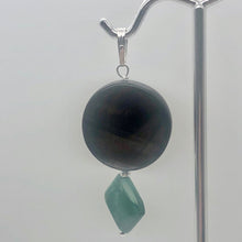 Load image into Gallery viewer, Hypersthene Bloodstone Pendant |1 7/8 inch long | Silver-black Green | Oval |
