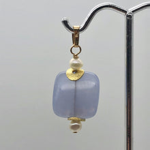 Load image into Gallery viewer, Blue Chalcedony 14K Gold Filled Drop Pendant | 1 3/8" Long |