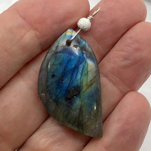 Load image into Gallery viewer, Labradorite Sterling Silver Drop Pendant | 2 1/8" Long | Blue Golden |