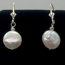 Load image into Gallery viewer, Creamy White Coin FW Pearl Lever Back Earrings | 1 1/4" Long | White | 1 Pair |
