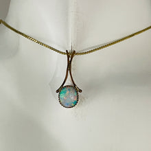 Load image into Gallery viewer, Opal 14K Gold Filled Oval Pendant | 1" Long | Red/Green | 1 Pendant |