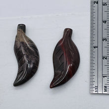 Load image into Gallery viewer, 2 Red Brecciated Jasper Carved Leaf Beads 8944