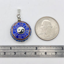Load image into Gallery viewer, Beautiful Cloisonné Yin Yang and I Ching Sterling Silver Pendant 510865S - PremiumBead Alternate Image 5