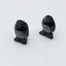 Load image into Gallery viewer, March of The Penguins 2 Carved Obsidian Beads | 21.5x12.5x11mm | Black - PremiumBead Alternate Image 3