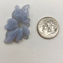 Load image into Gallery viewer, 12cts Exquisitely Hand Carved Blue Chalcedony Flower Pendant Bead - PremiumBead Alternate Image 6